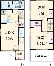 Doux maison 長塚 B 1階2LDKの間取り