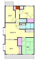 メゾングラシア 1階3SLDKの間取り