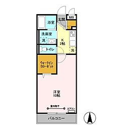 エスペランサ 2階1Kの間取り