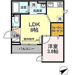 ＮＯＡＨ 1階1LDKの間取り