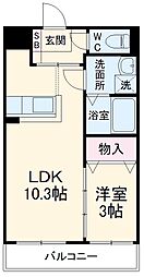 ヴォワラクテ 1階1LDKの間取り