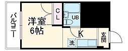 東急東横線 新丸子駅 徒歩5分の賃貸マンション 7階ワンルームの間取り