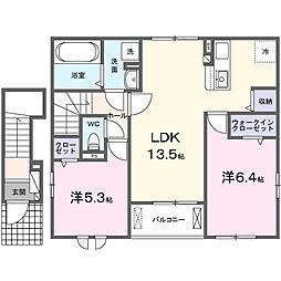 ＧＲＡＣＥ本町 2階2LDKの間取り