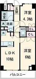 市谷台町坂フロント 1SLDKの間取図画像