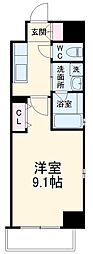 名古屋市営東山線 今池駅 徒歩4分の賃貸マンション 9階1Kの間取り