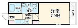 京王相模原線 京王稲田堤駅 徒歩11分の賃貸アパート 3階1Kの間取り
