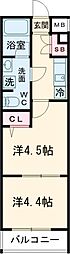 東京メトロ丸ノ内線 中野富士見町駅 徒歩5分の賃貸マンション 2階2Kの間取り