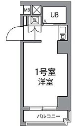 JR京浜東北・根岸線 大森駅 徒歩6分の賃貸マンション 6階ワンルームの間取り