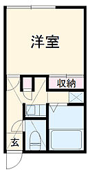 オラシオン 1階1Kの間取り