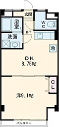 ＲＩＶＥＲ　ＳＩＤＥ西早稲田 3階1DKの間取り
