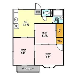 東武野田線 高柳駅 徒歩15分の賃貸アパート 2階3DKの間取り