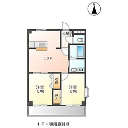 ベル　ヴュー 1階2LDKの間取り