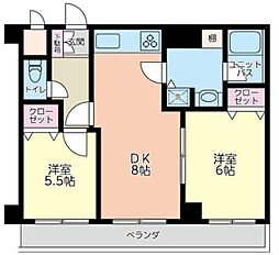 エル 2DKの間取図画像