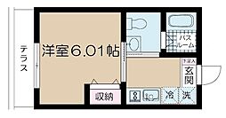 ＮＳＧＡＴＥ谷在家 1階1Kの間取り