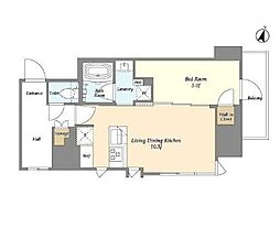 都営大江戸線 若松河田駅 徒歩4分の賃貸マンション 10階1LDKの間取り