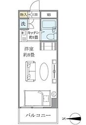 番衆エムエスビル 2階ワンルームの間取り