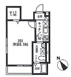 Residenza al picco　レジデンツァアルピッコ 2階1Kの間取り