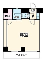 グリーンターフ南行徳 4階1Kの間取り