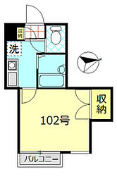 グランコート 1階1Kの間取り