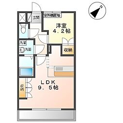 グランドスラム 1階1LDKの間取り