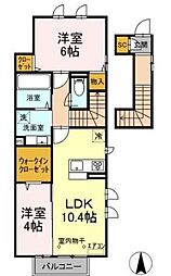 アーバンレジデンス船橋　壱番館 2階2LDKの間取り