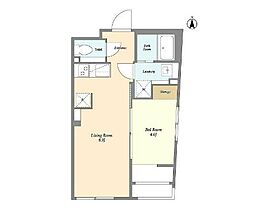 ミリアレジデンス早稲田山吹町 5階1LDKの間取り