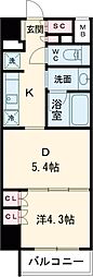 西武池袋線 東長崎駅 徒歩2分の賃貸マンション 4階1DKの間取り