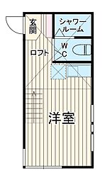 ユナイト藤棚バロンドールの杜 1階ワンルームの間取り