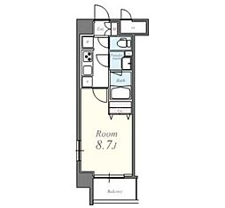 ル　マノアール 8階1Kの間取り