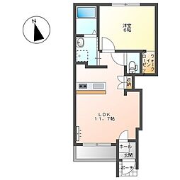 メゾンドシャルール 1LDKの間取図画像