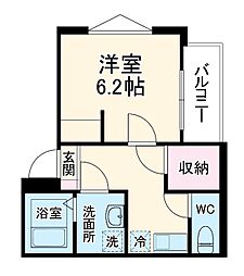 ＭＥＬＤＩＡ武里IV 1階1Kの間取り