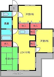 佐倉ハイツＳ棟 2階3LDKの間取り