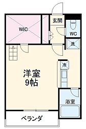 セザンヌ石巻 1階ワンルームの間取り