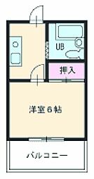 豊橋鉄道渥美線 南栄駅 徒歩14分の賃貸マンション 3階ワンルームの間取り