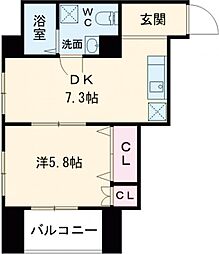 久ビル 4階1DKの間取り
