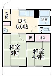 坂上アンビロン 4階1DKの間取り