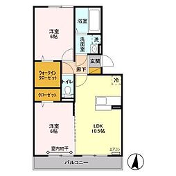 ＳｙｍｐｈｏｎｙＡ 2階2LDKの間取り