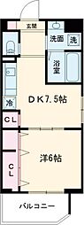 東京メトロ日比谷線 三ノ輪駅 徒歩10分の賃貸マンション 4階1DKの間取り
