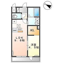 JR常磐線 藤代駅 徒歩7分の賃貸アパート 1階1LDKの間取り