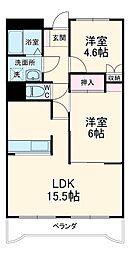 JR東海道本線 岐阜駅 徒歩10分の賃貸マンション 8階2LDKの間取り