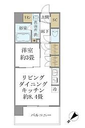 ステラコート川崎 502 5階1LDKの間取り
