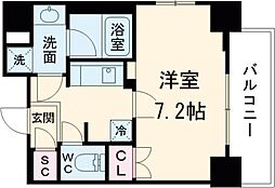 フレシア赤塚新町 4階1Kの間取り