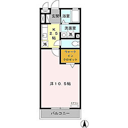 JR東海道本線 国府津駅 バス8分 日立北門下車 徒歩2分の賃貸アパート 3階1Kの間取り