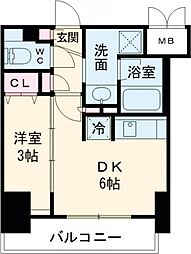 ワンルーフレジデンス板橋大山 6階1DKの間取り