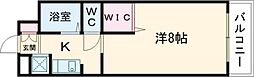 ファースト 4階1Kの間取り