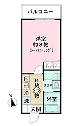 キャメル南流山8 3階1Kの間取り