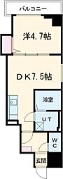 アートMIYATA 1DKの間取図画像