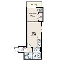 atria 井高野 3階1LDKの間取り