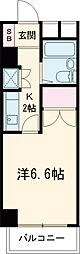 サンフローラ 3階1Kの間取り