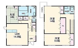 北国分一丁目貸家 1階3LDKの間取り